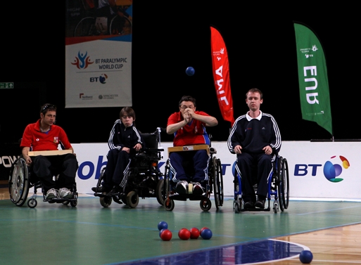 BOCCIA BROTHERS: Peter and Stephen McGuire combined to beat the Czech Republic at the BT Paralympic World Cup