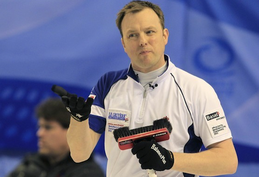 SO CLOSE: Scottish skip Tom Brewster was devastated after another extra end defeat to Canada - this time in the world final  