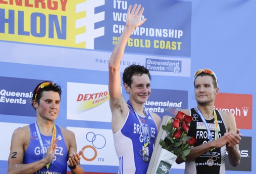 FAMILIAR SITE: Alistair Brownlee was a regular on top of the ITU World Championship podium in 2009