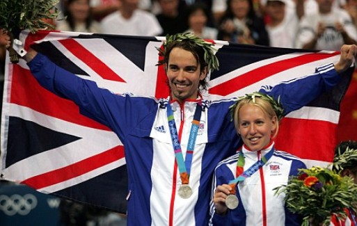 HAPPY TIMES: Gail Emms is hoping Nathan Robertson can rediscover that medal winning feeling and climb the podium at London 2012