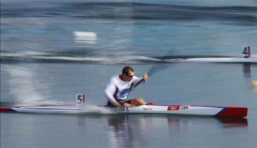 EDDIE THE FISH: Ed McKeever is through to the final of the men's kayak single 200m after an impressive win in his semi-final