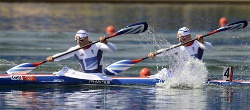  MEDAL HOPES: Liam Heath and Jon Schofield are into the final of the 200m kayak double at Eton Dorney 