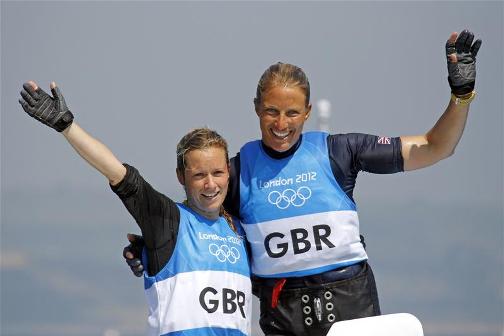 SILVER SURFERS: Hannah Mills and Saskia Clark win silver on the sea's of Weymouth in the 470 class