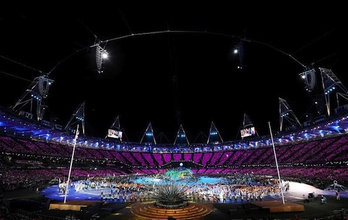 SPECTACLE: The first of many sell-out Paralympic crowds watch the opening ceremony at London 2012  