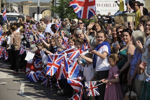 BIG CROWDS: Police admit they've been suprised by the numbers lining the streets during the first week of the Olympic torch relay (Getty Images)  