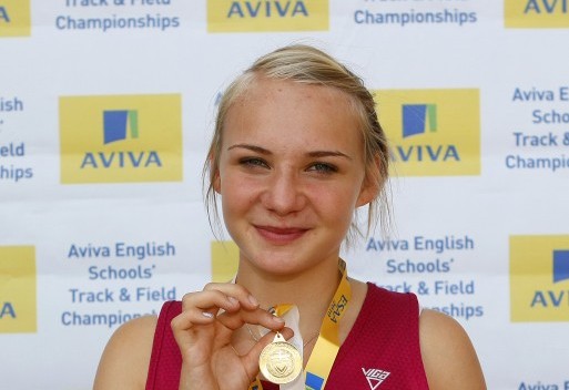 MORE TO GIVE: Hayley McLean with her gold medal from the English Schools' Track and Field Championships